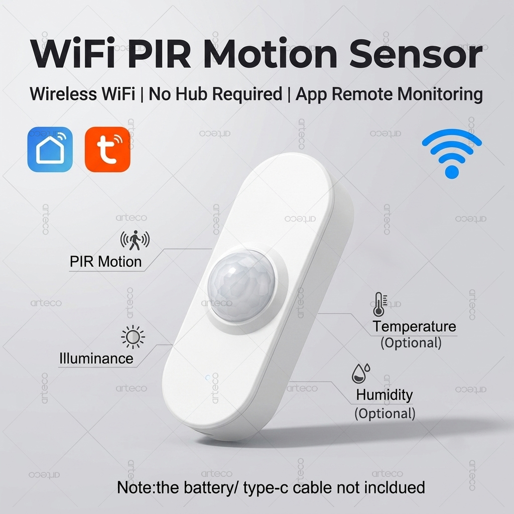Pir Motion Sensor - Tuya WiFi PIR モーション明度スマートセンサー オプションの温度湿度センサー 赤外線人感検知器