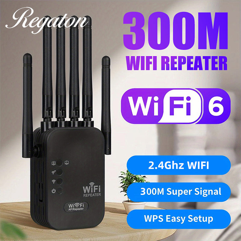 Smart Home Network - 高利得300M WiFi信号ブースター 2.4GHz ワイヤレスリピーター ポータブルネットワークエクステンダー 簡単設定