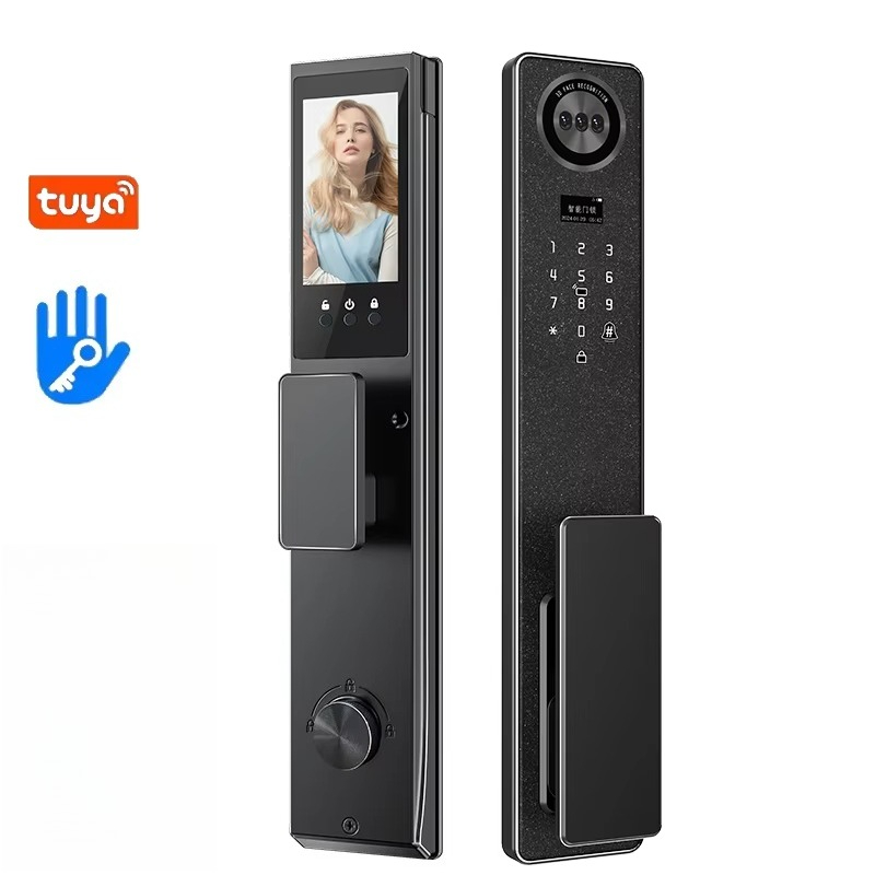 Smart Home Wifi - Tuya WiFi スマートドアロック、家庭用生体認証指紋ロック、キーパッドパスワード電子ロック、盗難防止フロントドアセキュリティロック