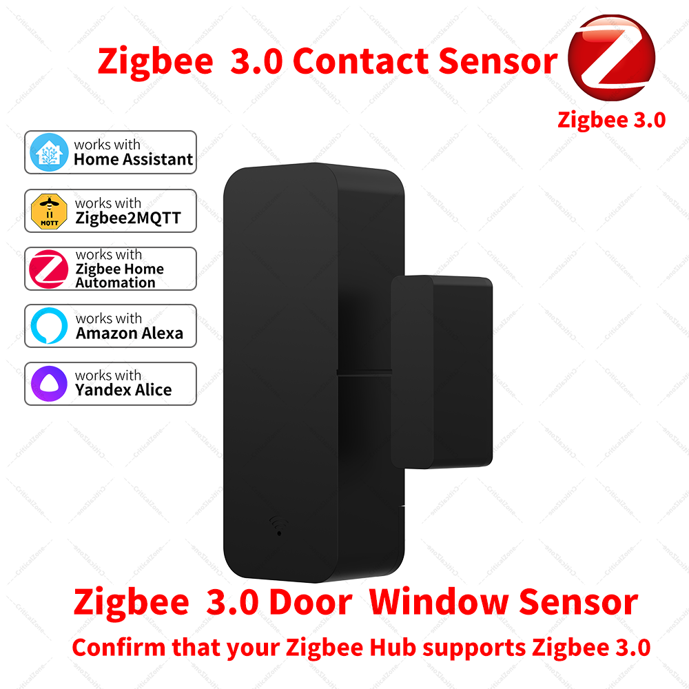 Door Window Sensor - Zigbee 3.0 ドア・窓センサー コンタクトセンサー Zigbeeハブが必要 ホームアシスタント、Yandex、Alexa、ZHA、Zigbee2MQTTと連携可能