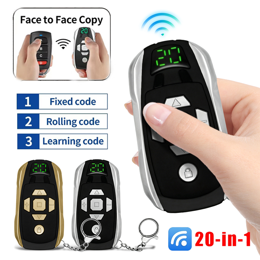 Smart Garage Door Opener - 20 in 1 ユニバーサルガレージドアリモコンクローンマルチ周波数 300-915MHz 433Mhz