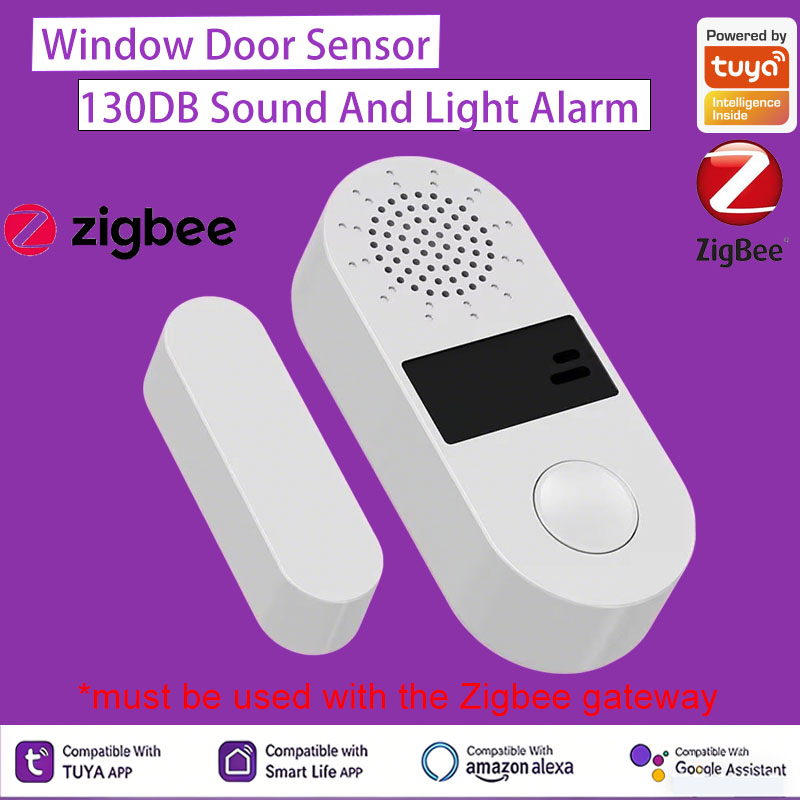 Door Window Sensor - Tuya Zigbee ワイヤレスドアウィンドウ接触センサー 130DB サウンドアラーム スマートライフ