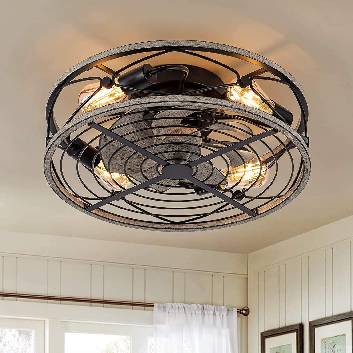 Smart Ceiling Fan - スマートシーリングファンライトリモコン寝室の装飾換気扇ランプ 50 センチメートル 20 インチ空気不可視ブレード 220V
