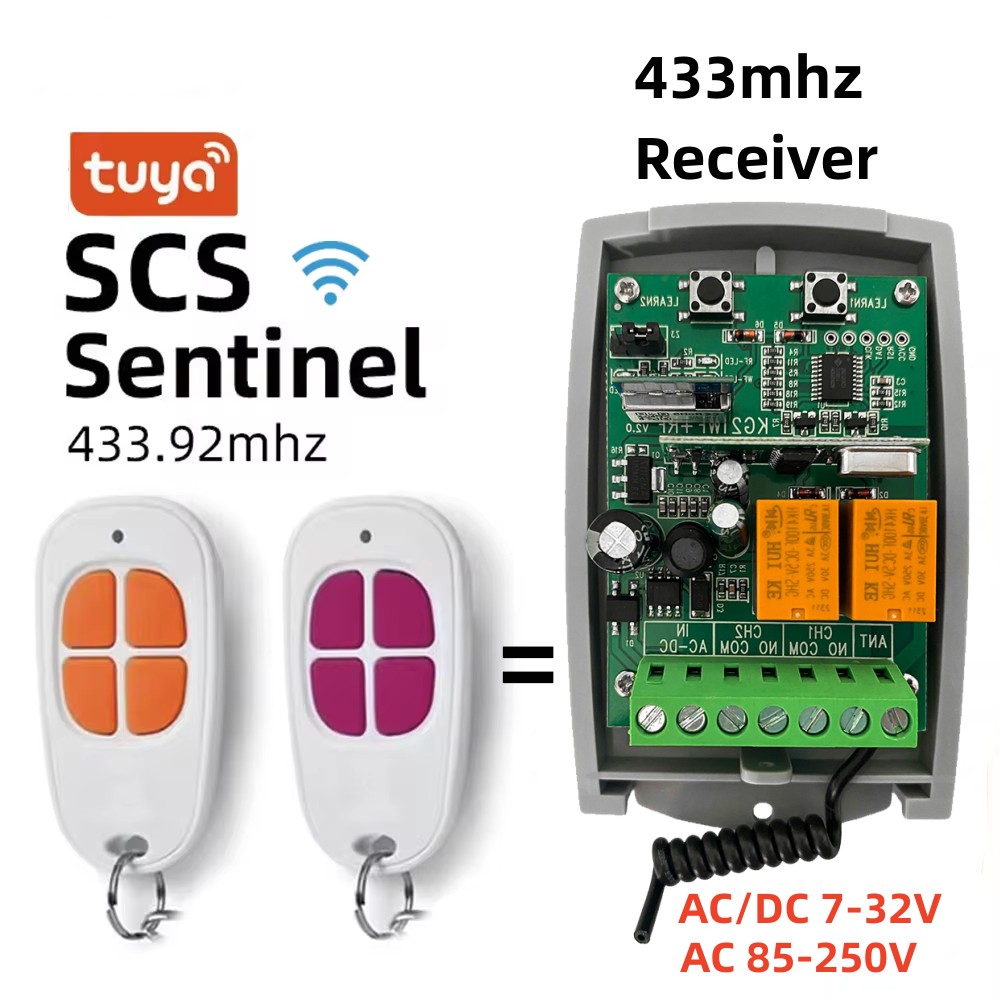 Smart Garage Door Opener - ガレージドアリモコン,wifi,スマートライフ,ユニバーサルドアオープナー,7-32v,85-250v,2ch,433mhz