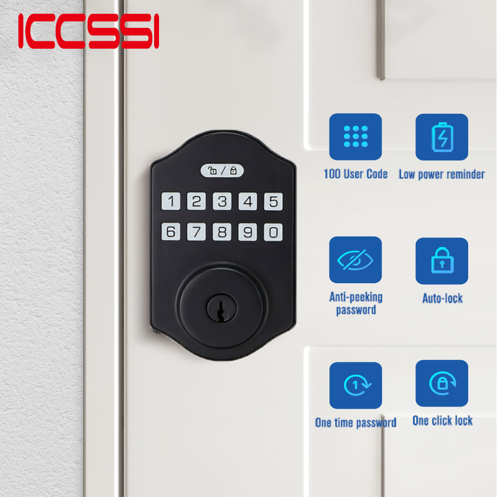 Airbnb Smart Home - ICCSSI Tuya ロック パスワードロック スマートドアロック パスワード/Bluetooth/キーで解錠