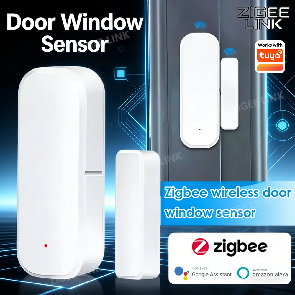 Door Window Sensor - ZigBee ワイヤレスドアウィンドウセンサースマートホーム磁気セキュリティアラームアプリ通知音声制御 Tuya Alexa Google ホーム用