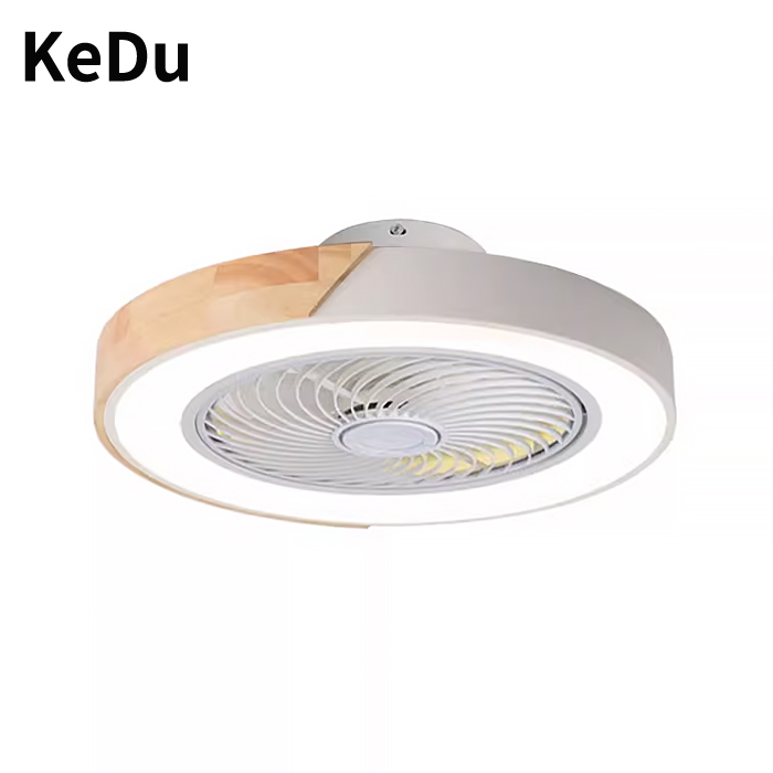 Smart Ceiling Fan - 寝室用シーリングファンライト、インテリジェント音声制御の見えないシーリングファンライト、ダイニングルーム家庭用北欧マカロン電気ファンペンダント
