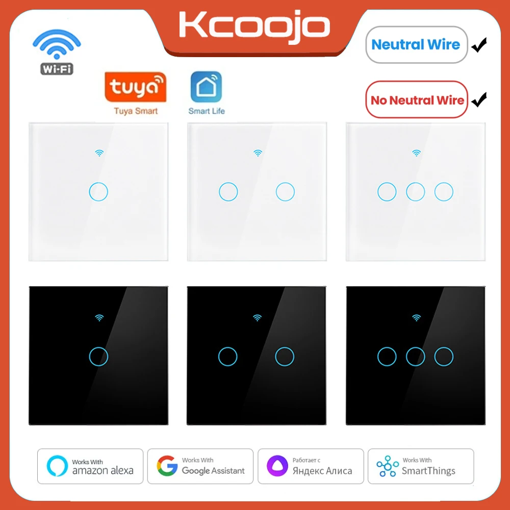 Smart Home Life - Tuya Wifi EU スマートスイッチ 1/2/3/4Gang タッチライトスイッチ壁センサー
