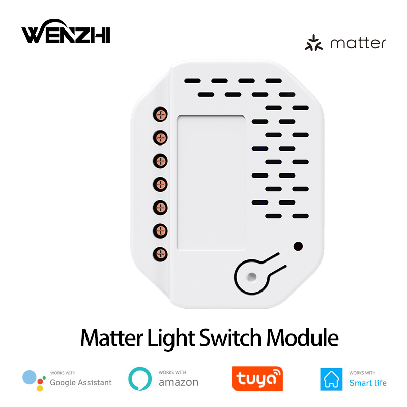 Smart Home Matter - マターライトスイッチモジュール 2ギャングリレー 220V ニュートラル付き Tuya Smart