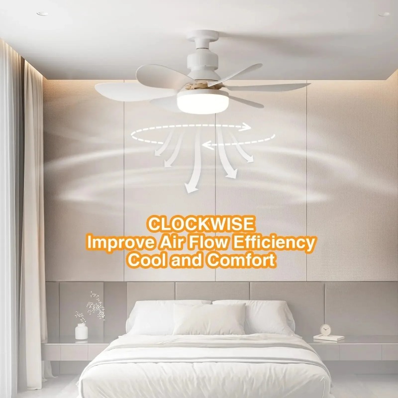 Smart Ceiling Fan - 30W/40W シーリングファン リモコン付き LEDライトファン E27 ベース、寝室やリビングルーム用のインテリジェントサイレントシーリングファン