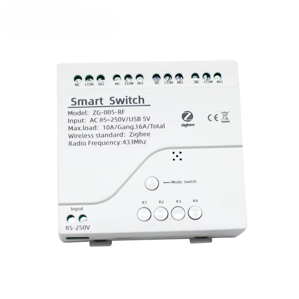 Smart Home Switch - Tuya 4CH Zigbeeスイッチリレーモジュール USB 5V AC