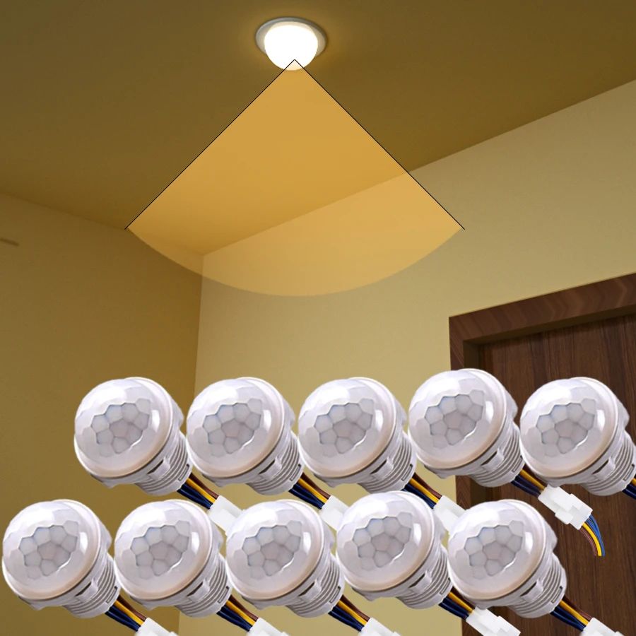 Pir Motion Sensor - AC110V/220V対応 センサー式スマートホーム人体自動センサーナイトランプ ミニモーションセンサー PIR赤外線モーションセンサー スマートスイッチ