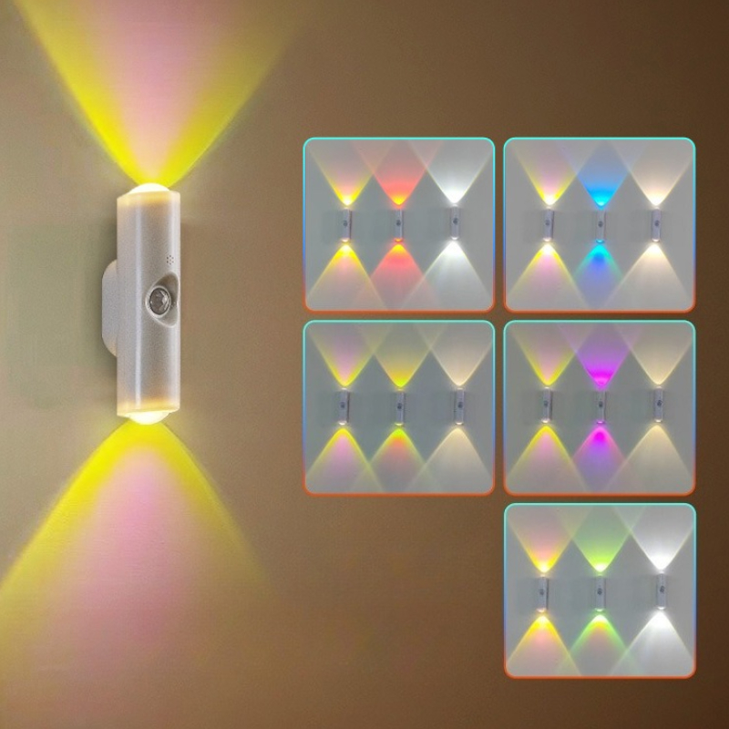 Smart Home Decor - スマート RGB グラデーションナイトライト磁気モーションセンサー充電式壁ランプ寝室浴室クローゼット庭家の装飾