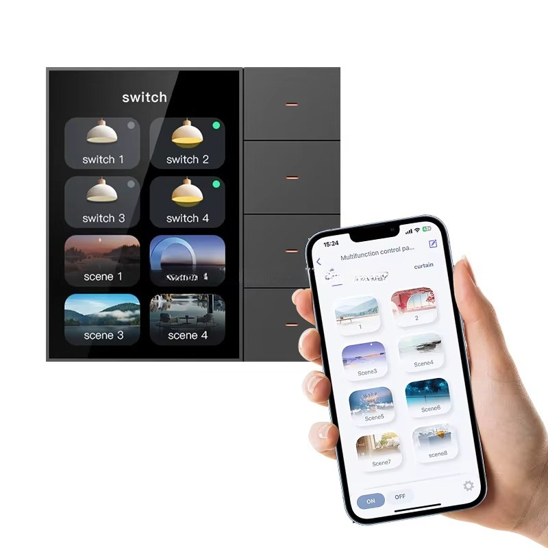 Smart Home Switch - F3 Pro 3.5インチIPSタッチパネルスマートスイッチ Zigbee 4シーン調光器 UK