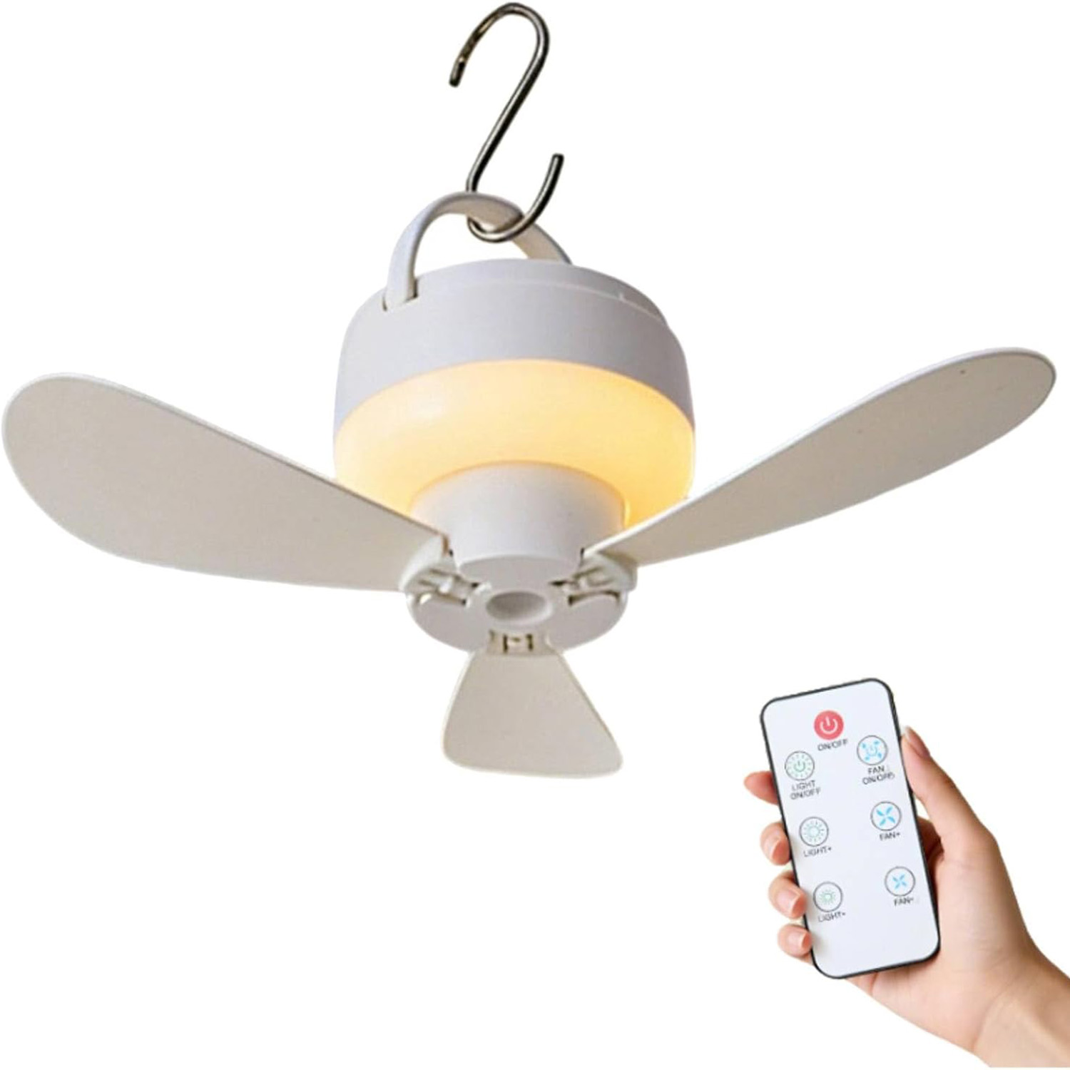 Smart Ceiling Fan - 5.51 インチ調光可能なシーリングファンライトサイレント動作 USB 充電式ファンライトリモコン付きインテリジェントシーリングランプ