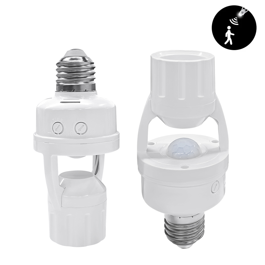 Pir Motion Sensor - PIR モーションセンサー E27 電球ソケットランプベース AC110-220V 人体検出器ホームオートメーション自動オンオフライトスイッチ調整可能