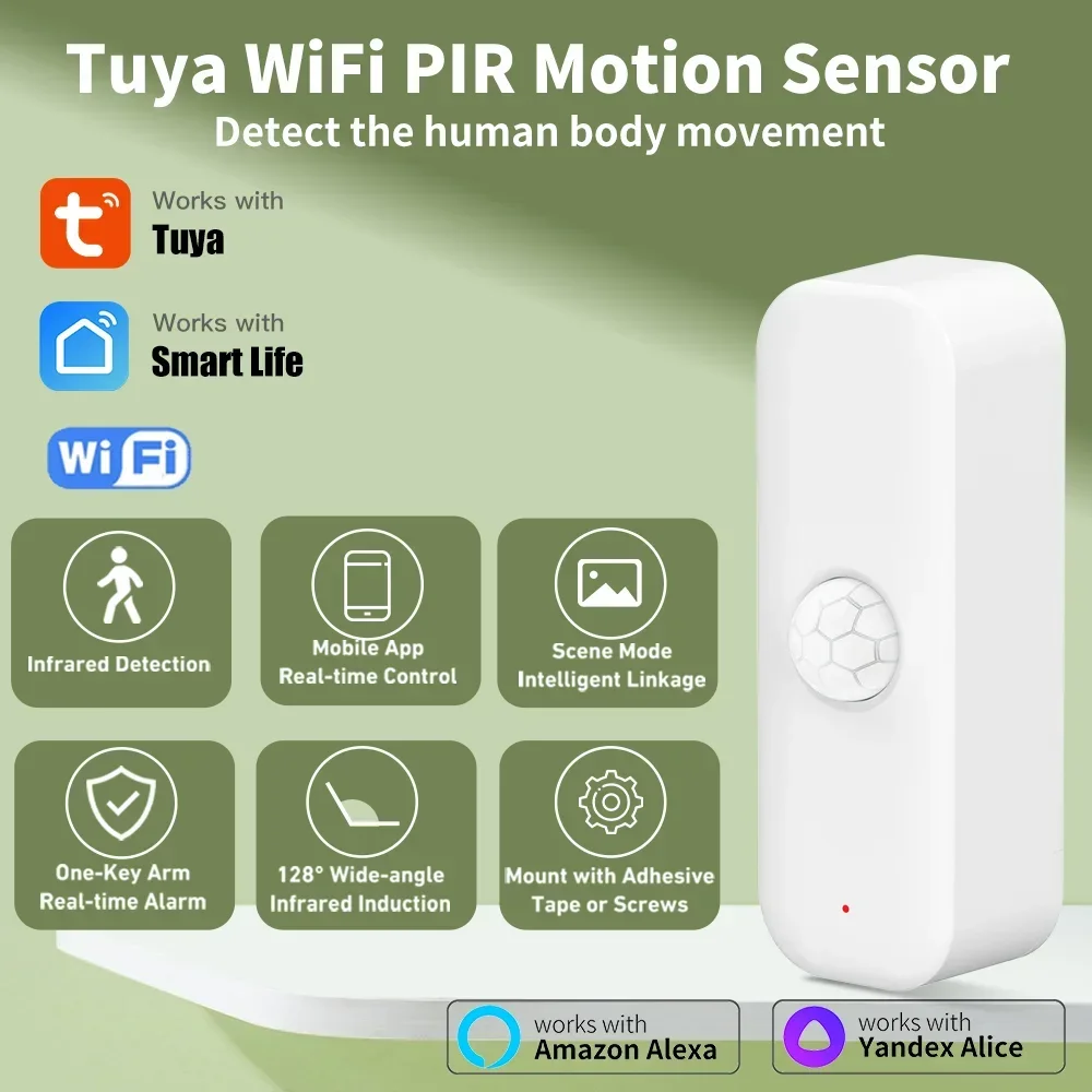 Pir Motion Sensor - Tuya-Pirモーションセンサー,家庭用盗難防止デバイス,アプリケーションによるリモコン,スマートライフ,アレクサで動作
