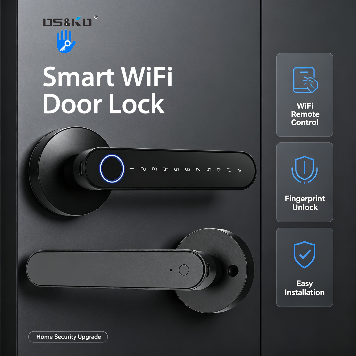 Airbnb Smart Home - TTLock スマートデジタルドアロック、5つのキーレスエントリーウェイ：指紋認証、覗き見防止仮想パスワード、RFID ICカード、Bluetoothアプリリモートロック解除＆メカニカルキー、12ヶ月間待機可能なセキュリティロック（家庭、アパート、Airbnb、ホテル、オフィス用）