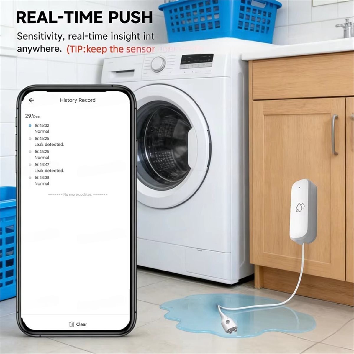 Smart Home Life - 互換性のある ZigBee 水漏れセンサー アラーム スマート ホーム水漏れ検知器、Tuya
