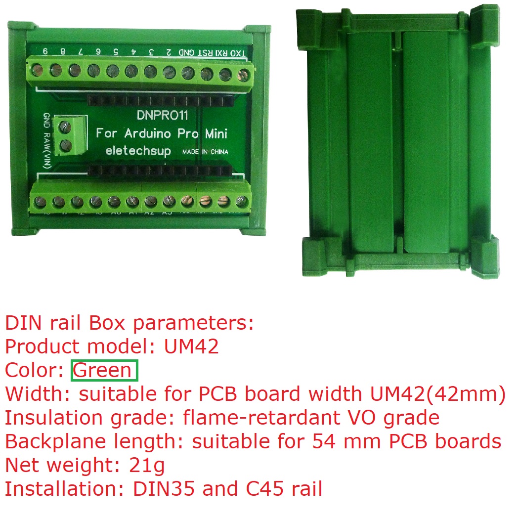 Smart Home Arduino - DINレールマウント端子台アダプターモジュール Arduino pro Miniボード PLC 産業用コントローラー