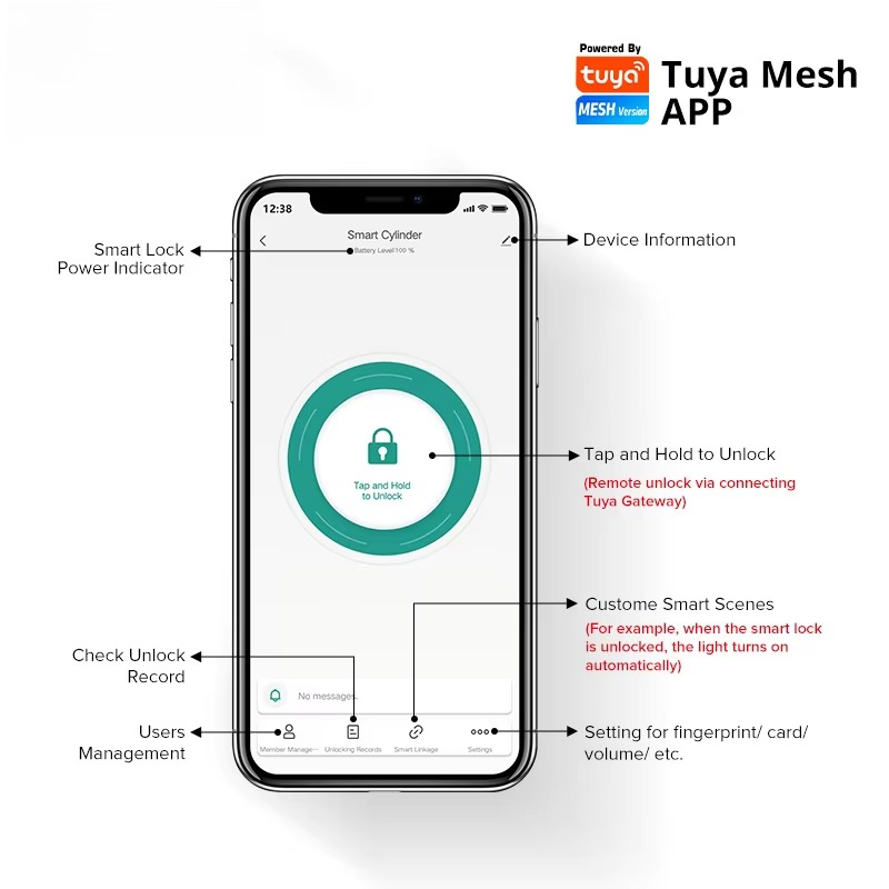 Tuya Wifi スマートシリンダー ドアロック 生体認証 - Airbnb Smart Home のレビューと価格