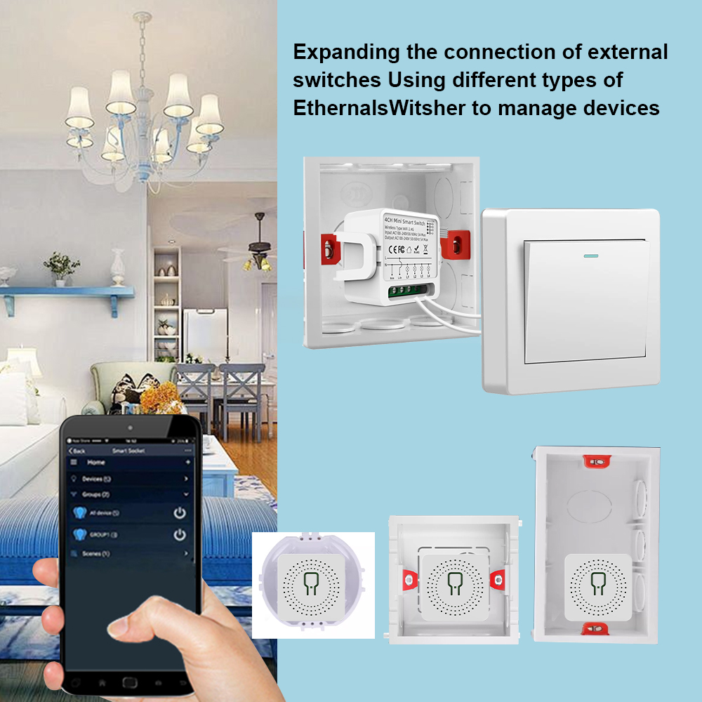 Tuya WiFiスマートスイッチ 1/2/3/4連 4ウェ - Smart Home Wifi のレビューと価格