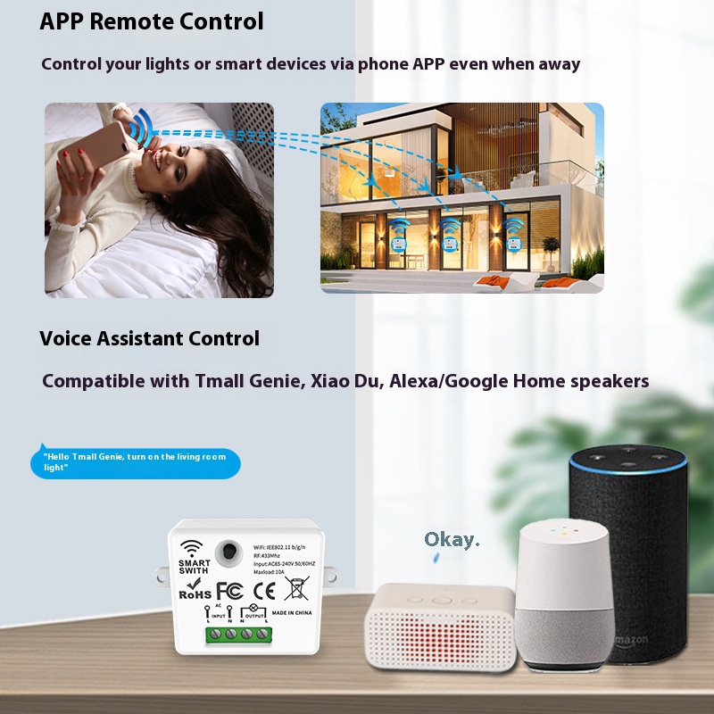 Tuya スマートスイッチオフデバイスは、ワイヤレスタッチ、 - Smart Home Switch のレビューと価格