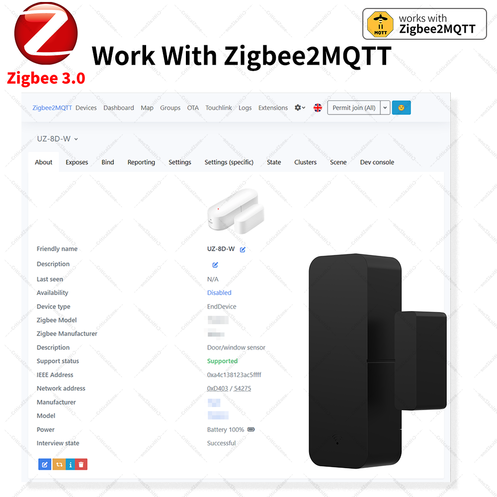 Zigbee 3.0 ドア・窓センサー コンタクトセンサー  - Door Window Sensor のレビューと価格