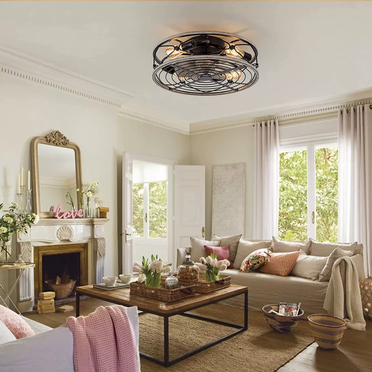 スマートシーリングファンライトリモコン寝室の装飾換気扇ランプ - Smart Ceiling Fan のレビューと価格