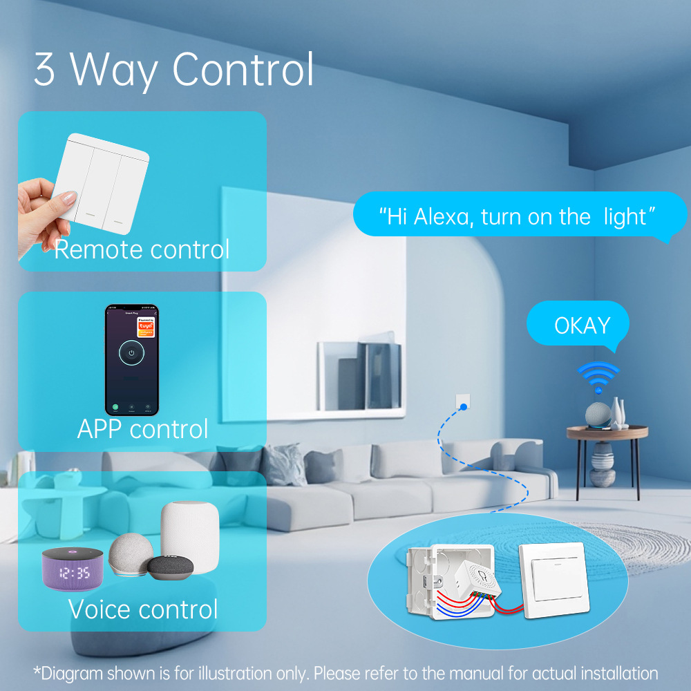 Tuya WiFiスマートライトスイッチ スマートホーム ワ - Smart Home Matter のレビューと価格