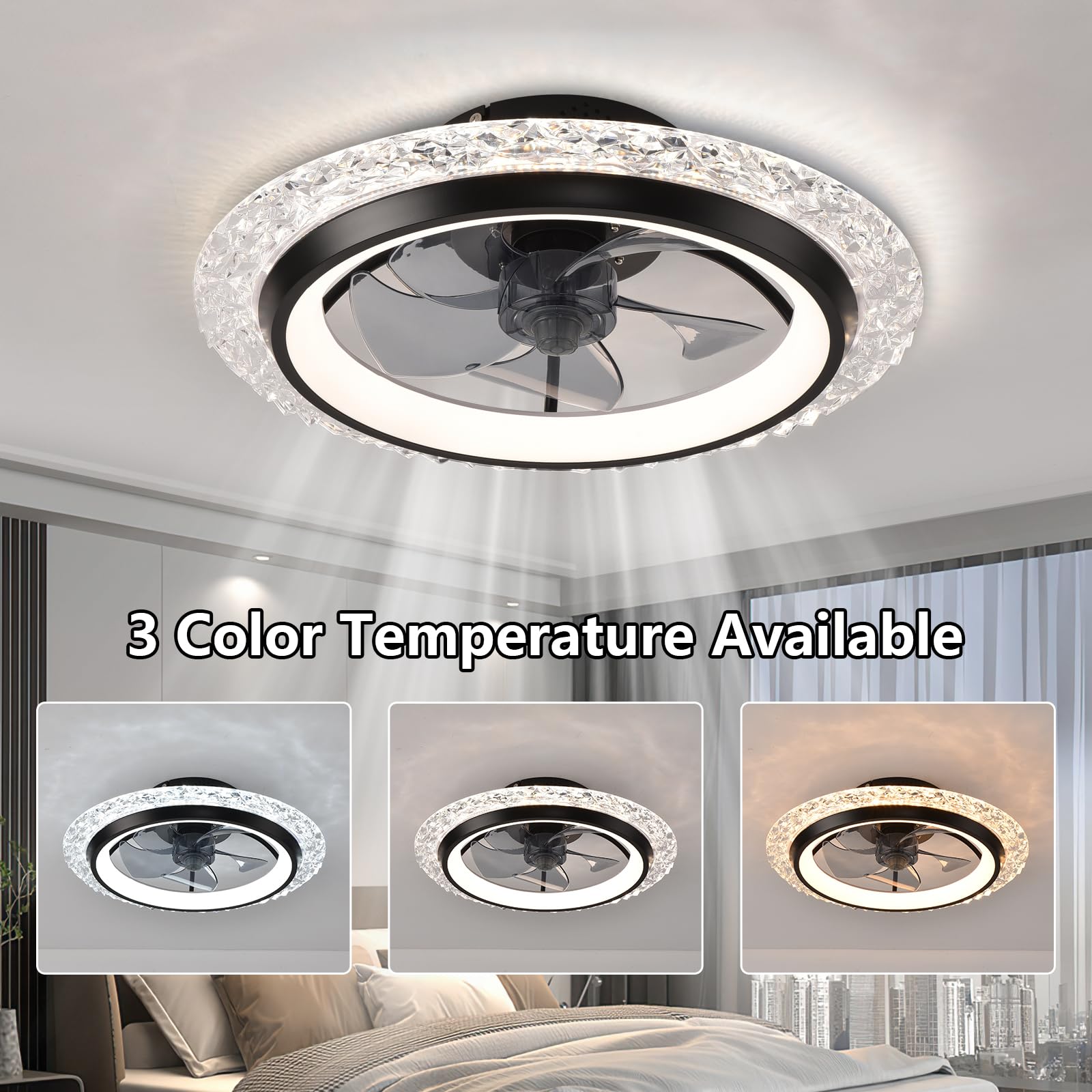 IRALAN ラウンドLEDシーリングシャンデリア、クールフ - Smart Ceiling Fan のレビューと価格