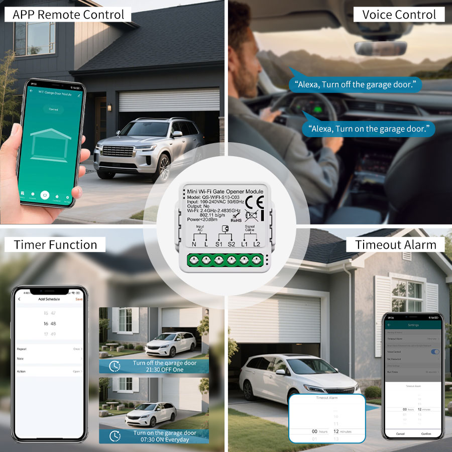 Tuya スマート WiFi または Zigbee ガレージ - Smart Garage Door Opener のレビューと価格