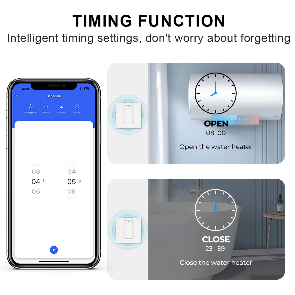 スマート給湯器スイッチ/WiFi&Bluetooth タッチ - Smart Home Matter のレビューと価格