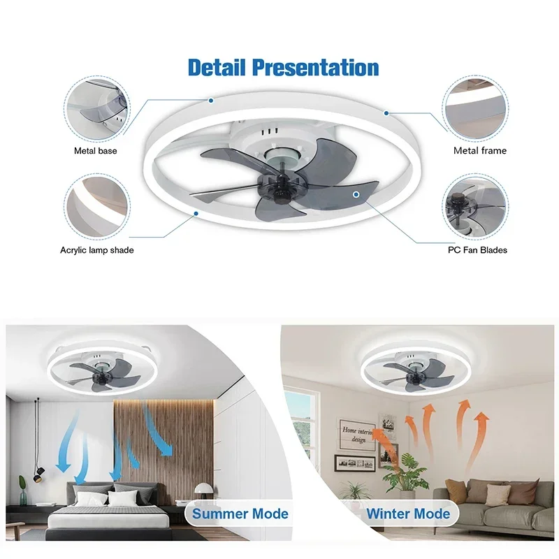 ライトとリモート6スピードを備えたインテリジェントサイレント - Smart Ceiling Fan のレビューと価格