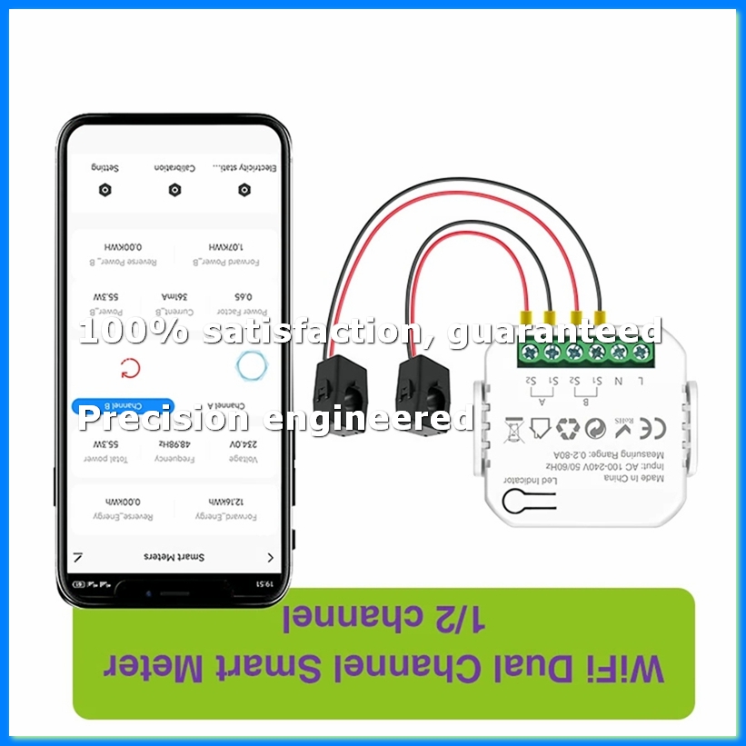 Tuya Wifi スマートパワーメーター、変流器クランプ付 - Smart Home Wifi のレビューと価格