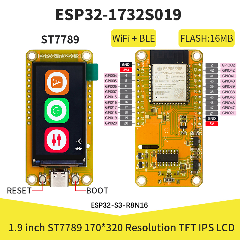 ESP32-S3 1.9インチIPS LCD 170*320 - Smart Home Arduino のレビューと価格