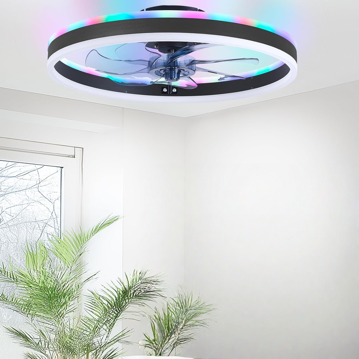 RGBスマートシーリングファンライト 6段階風量調節 + 星 - Smart Ceiling Fan のレビューと価格