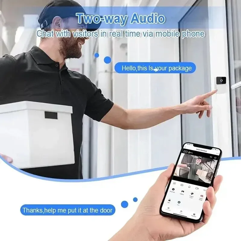 ビデオドアベルカメラ WiFi ワイヤレス 双方向音声インタ - Smart Home Video Doorbell Installation のレビューと価格
