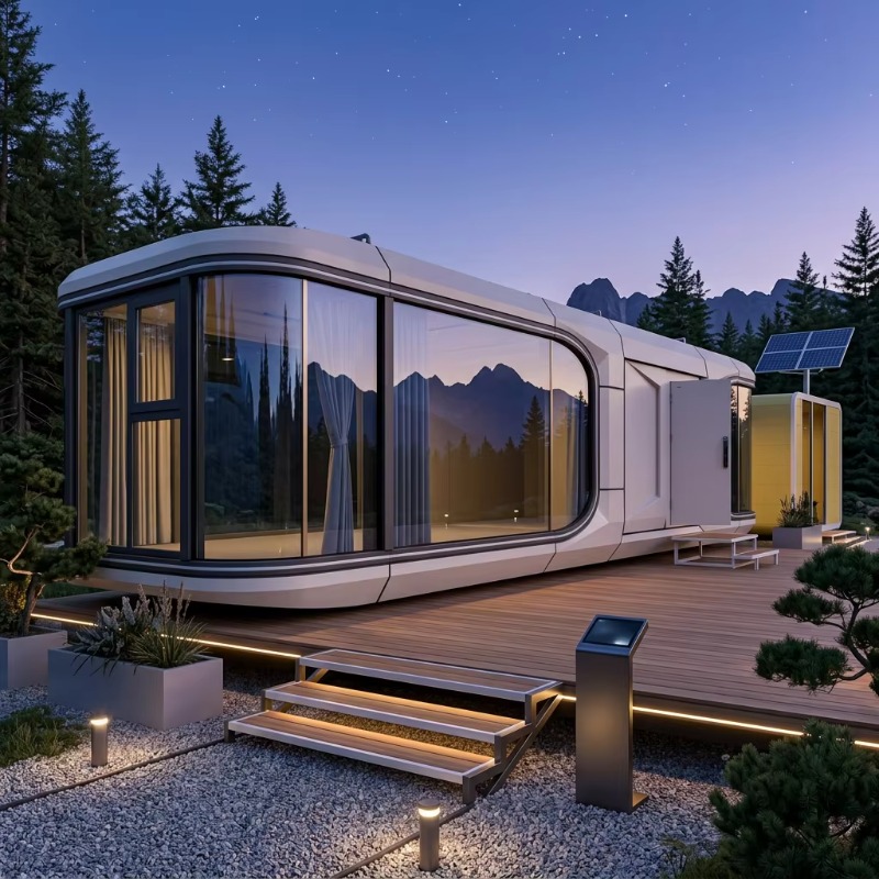 現代的な宇宙カプセル型タイニーハウス、プレハブADUモジュー - Airbnb Smart Home のレビューと価格