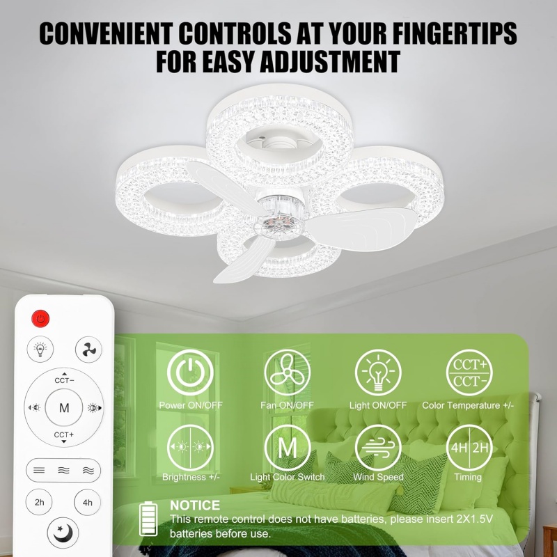 スマートLEDシーリングファンライト 48W 省エネ リモコ - Smart Ceiling Fan のレビューと価格
