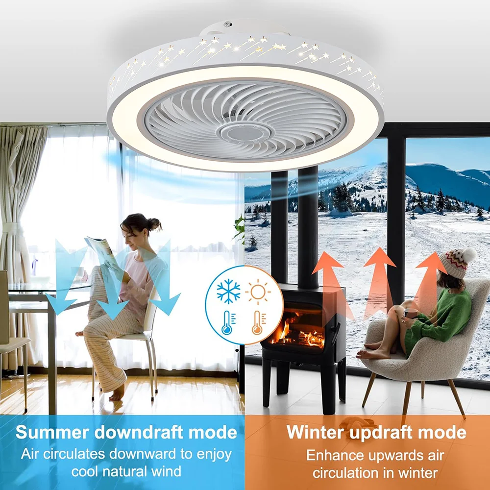 ライト付きリモコンシーリングファン、格納式サイレント流星ファ - Smart Ceiling Fan のレビューと価格