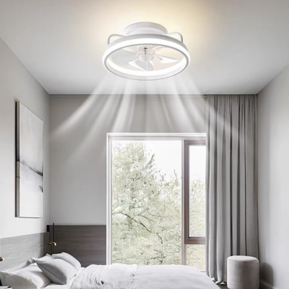 モダンなLEDファンライト、リモコン付き、三色調光可能、イン - Smart Ceiling Fan のレビューと価格