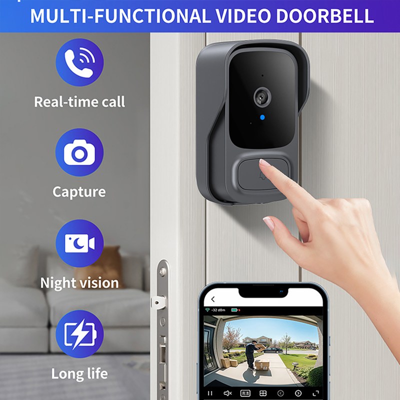 Tuay Wifi ドアベルカメラ、クラウドストレージ付きス - Smart Home Video Doorbell Installation のレビューと価格